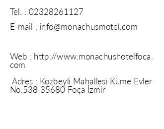Monachus Hotel iletiim bilgileri